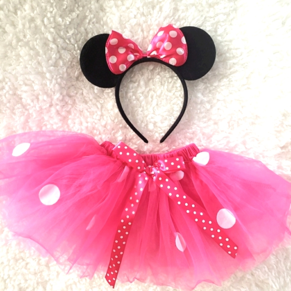 Minnie Mouse Tutu & Ears Headband Set